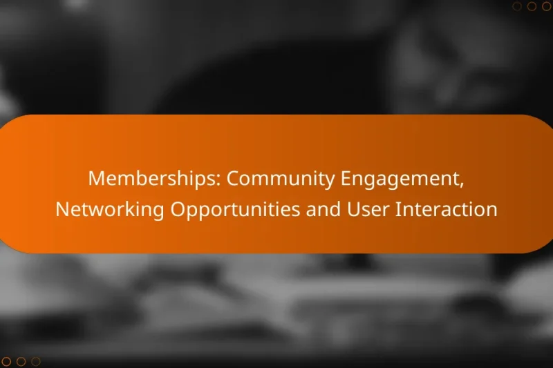 Memberships: Community Engagement, Networking Opportunities and User Interaction